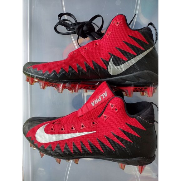 Nike Cleats Alpha Menace Pro 884527-600 Size 13 - Black/White Tough Red - Picture 7 of 8